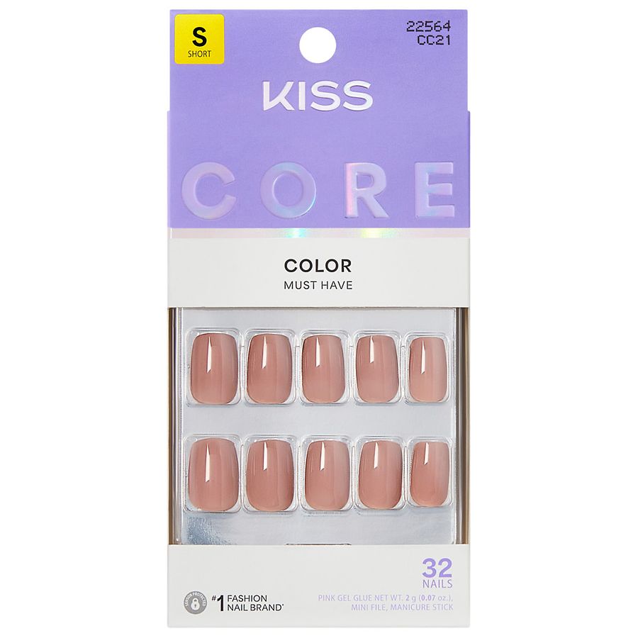 Kiss CORE Color Fake Nails Short Embullience