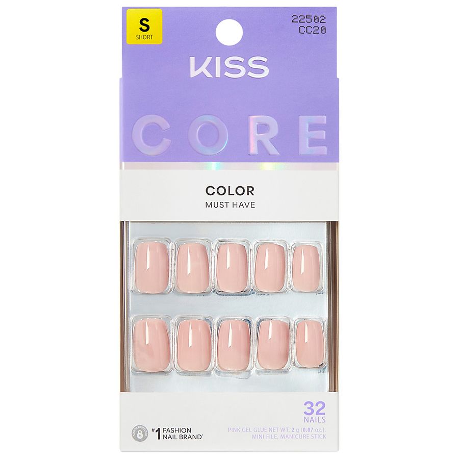Kiss CORE Color Fake Nails Short Aesthetic