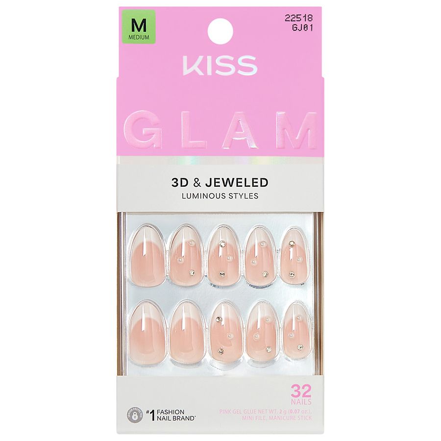 Kiss GLAM Fake Nails Medium Serendipity Awaits | Walgreens