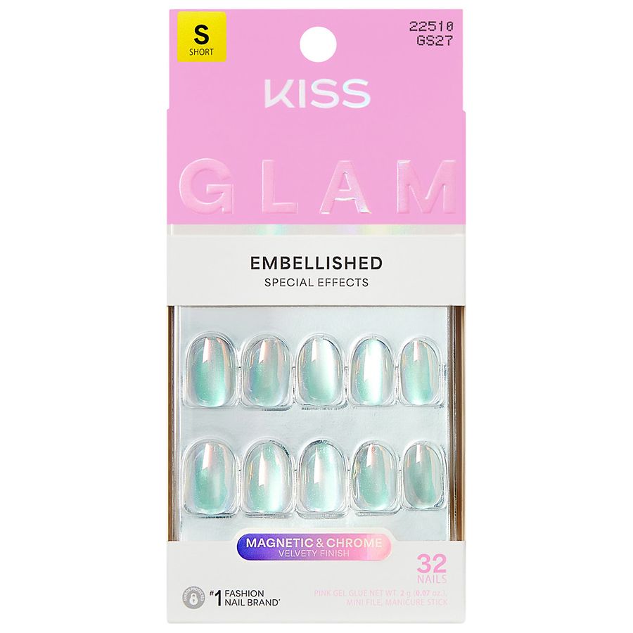 Kiss Press-On Nails Short Celestique, Blue