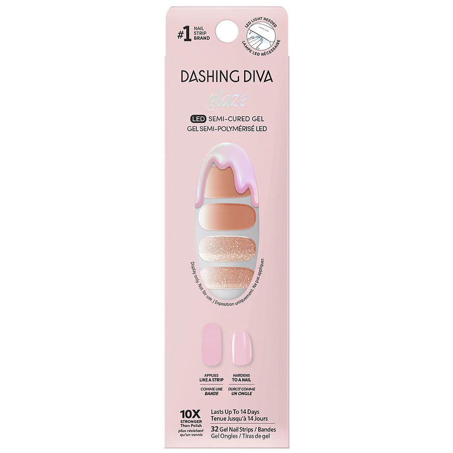 Dashing Diva Glaze Gel Nail Strips Velvet Blush, Pink