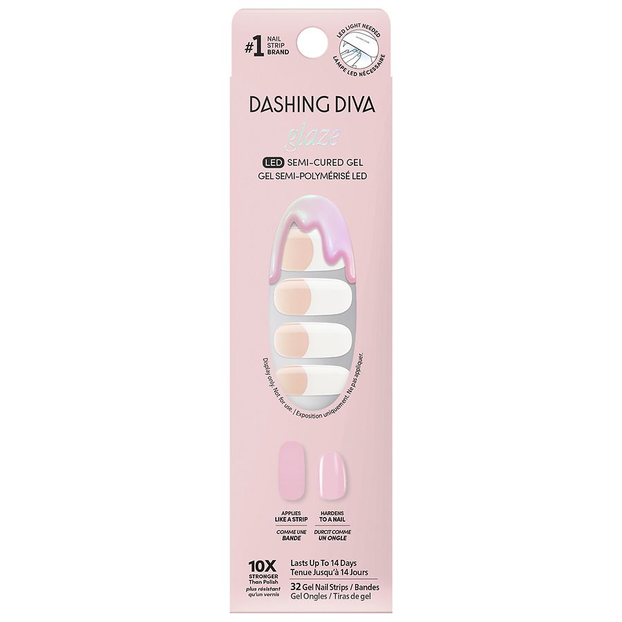 Dashing Diva Glaze Semi-Cured Gel Nail Strips White