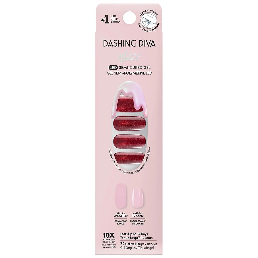 Dashing Diva Glaze Gel Nail Strips Ruby Red Apple