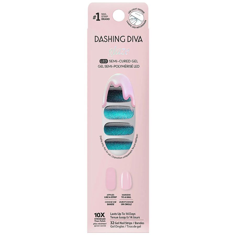 Dashing Diva Glaze Gel Nail Strips Stone Cold, Green