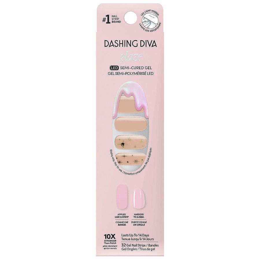 Dashing Diva Glaze Semi-Cured Gel Nail Strips Nude