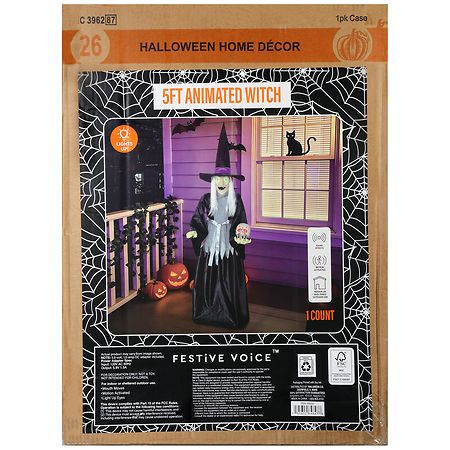 小物入れ Animated witch Festive Voice Animated Witch 5 ft | Walgreens