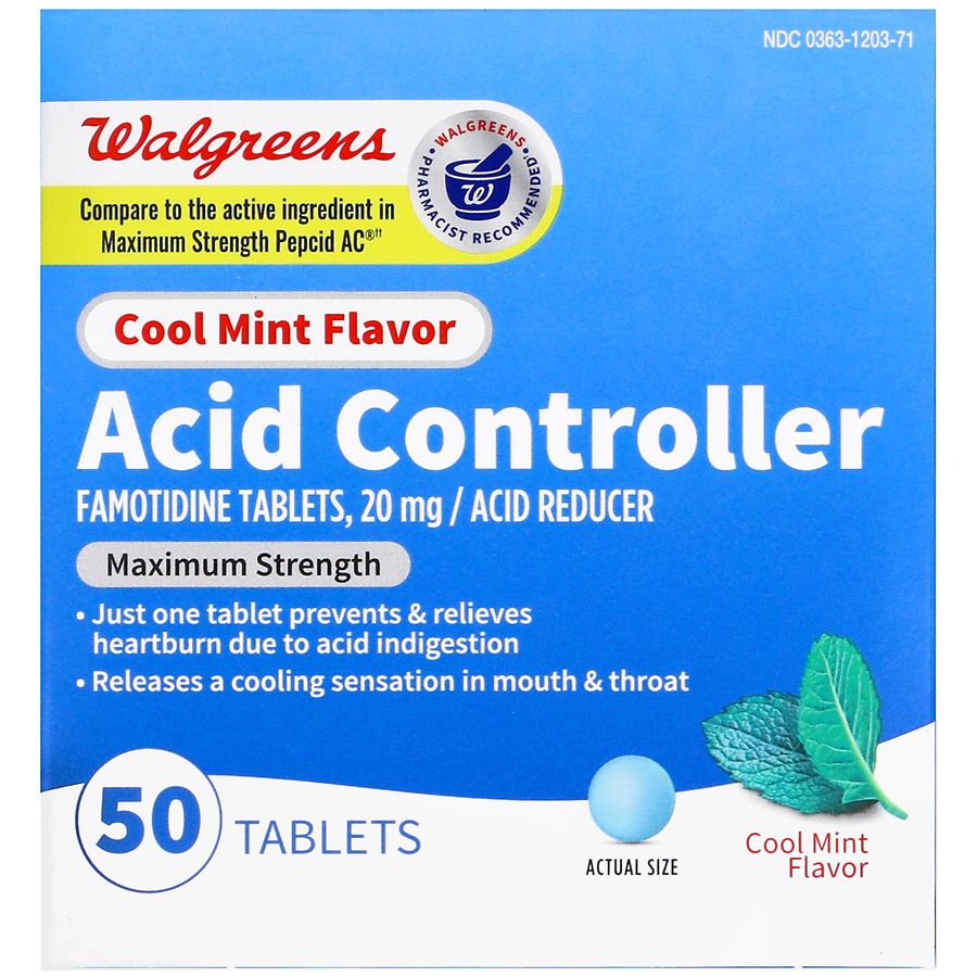 Walgreens Acid Controller Tablets Maximum Strength Cool Mint