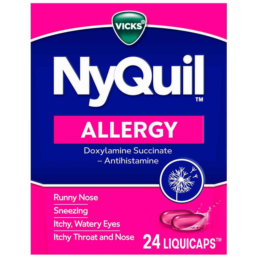 Vicks Nyquil Allergy LiquiCaps, Nighttime Medicine for Adults
