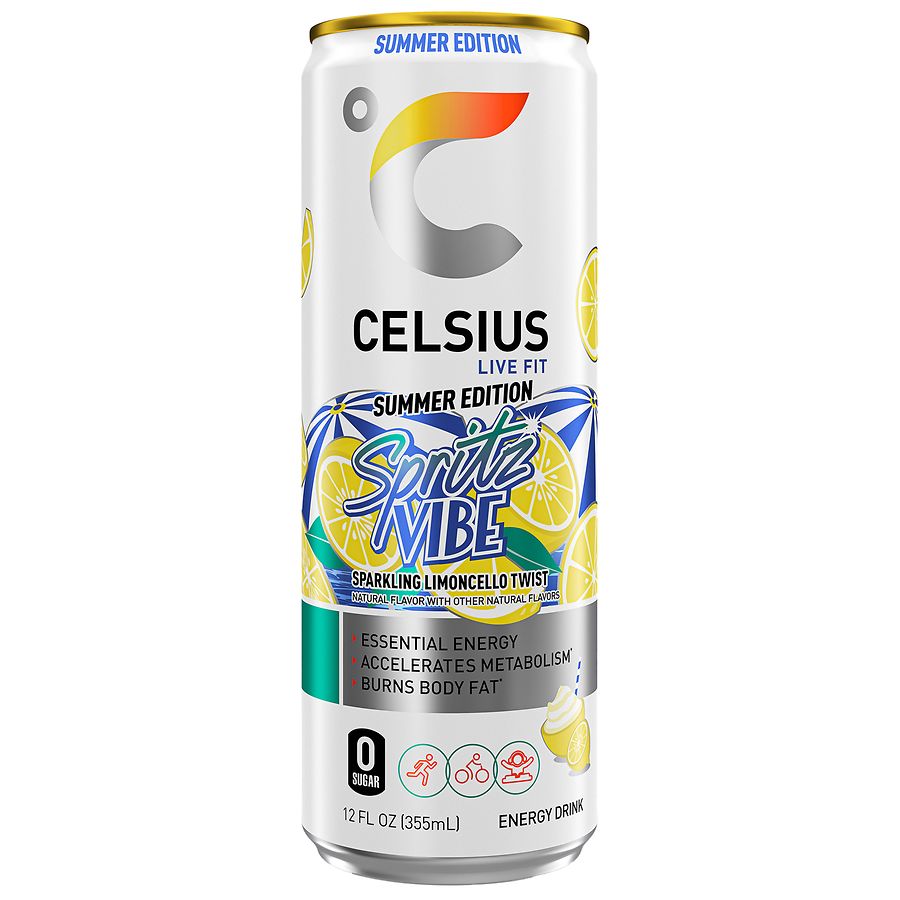 Celsius Sparkling Spritz Vibe Summer Edition Energy Drink Limoncello Twist