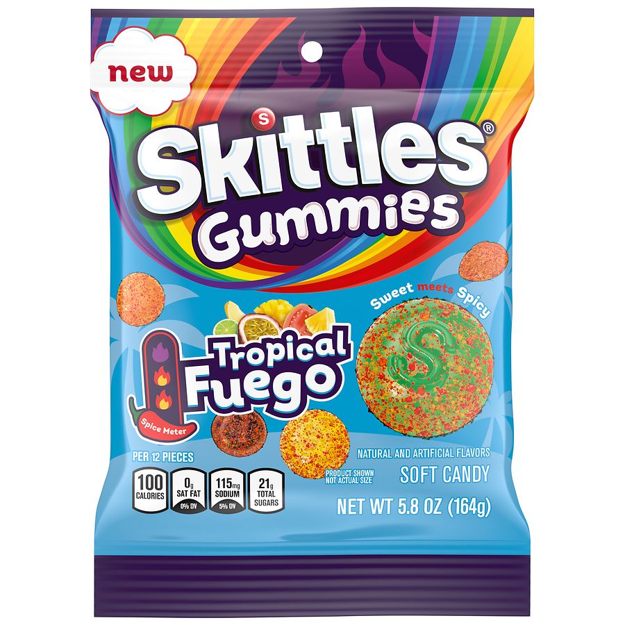 Skittles Gummies Soft Candy Tropical Fuego
