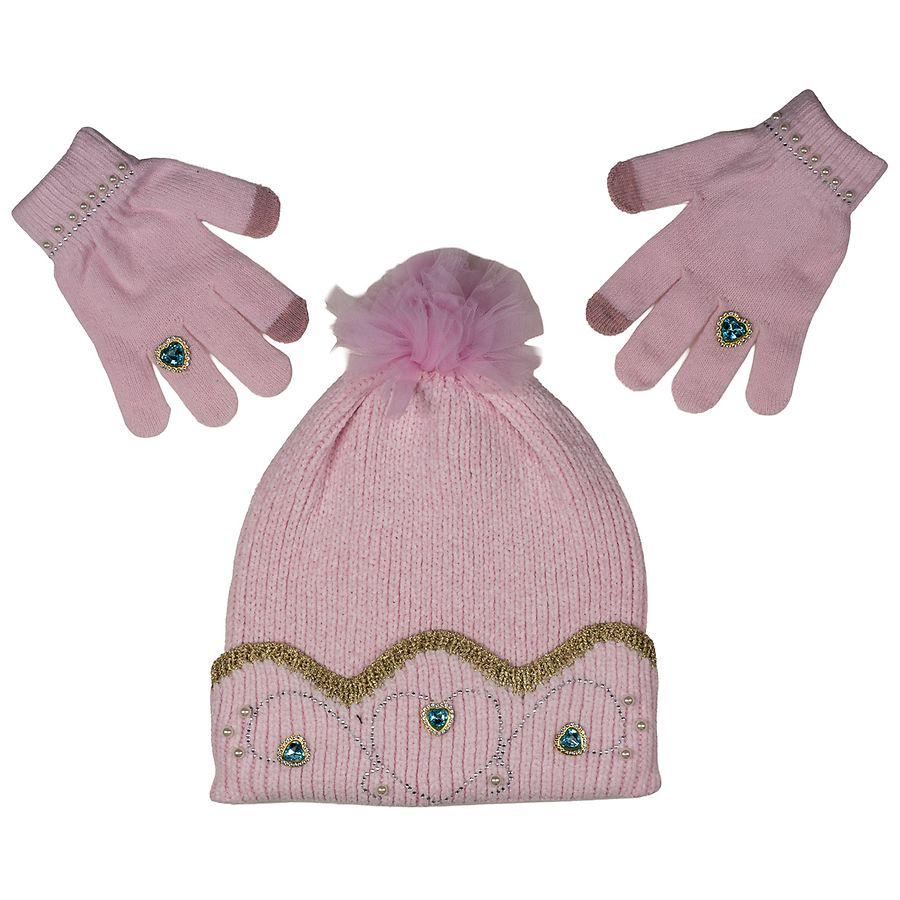 Accessory Innovations Princess Beanie And Glove Set Pink