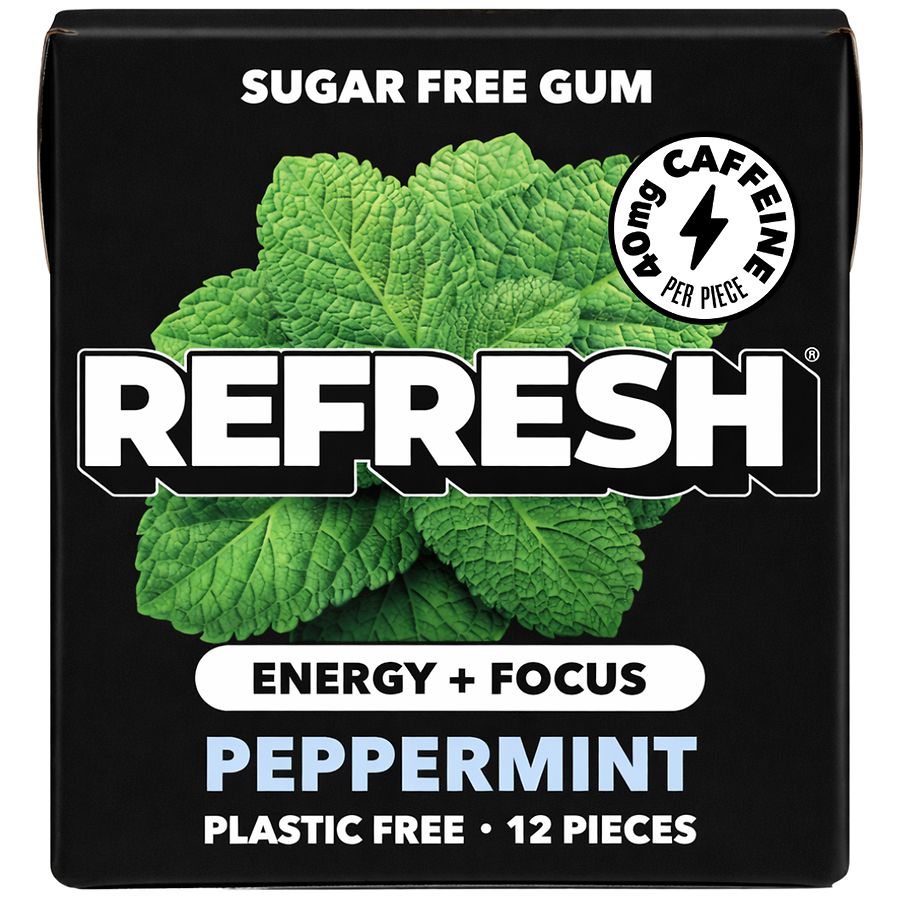 Refresh Caffeinated Sugar Free Gum Peppermint