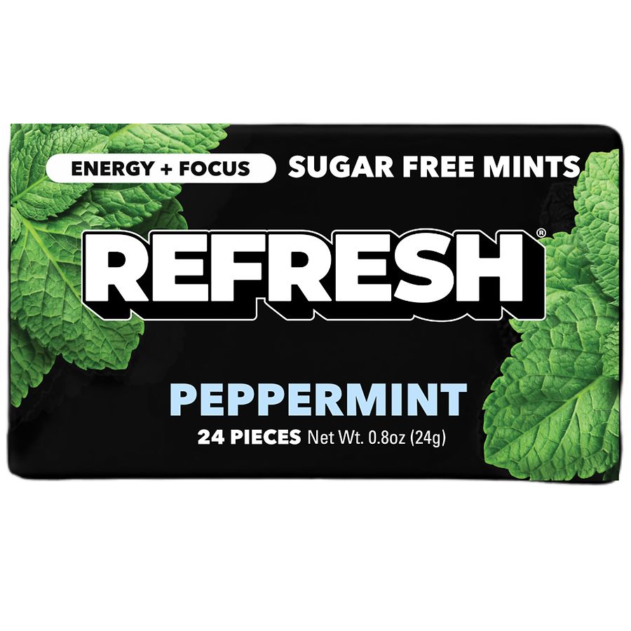 Refresh Caffeinated Sugar Free Mints Peppermint