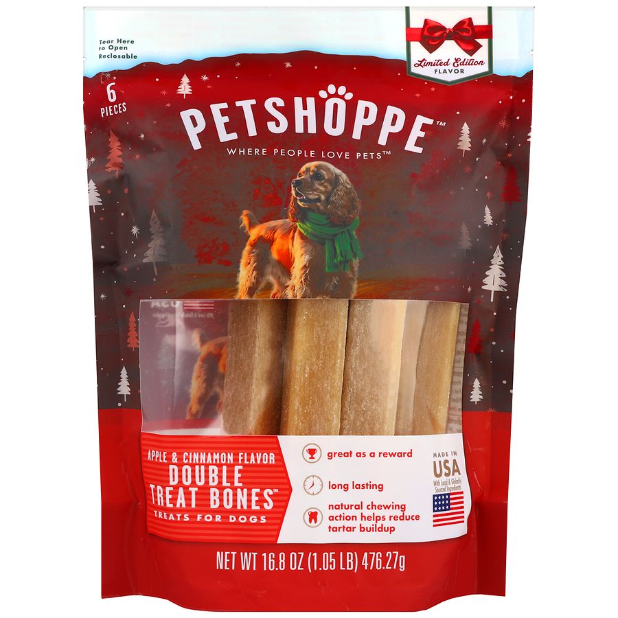 PetShoppe Double Treat Bones for Dogs Apple & Cinnamon