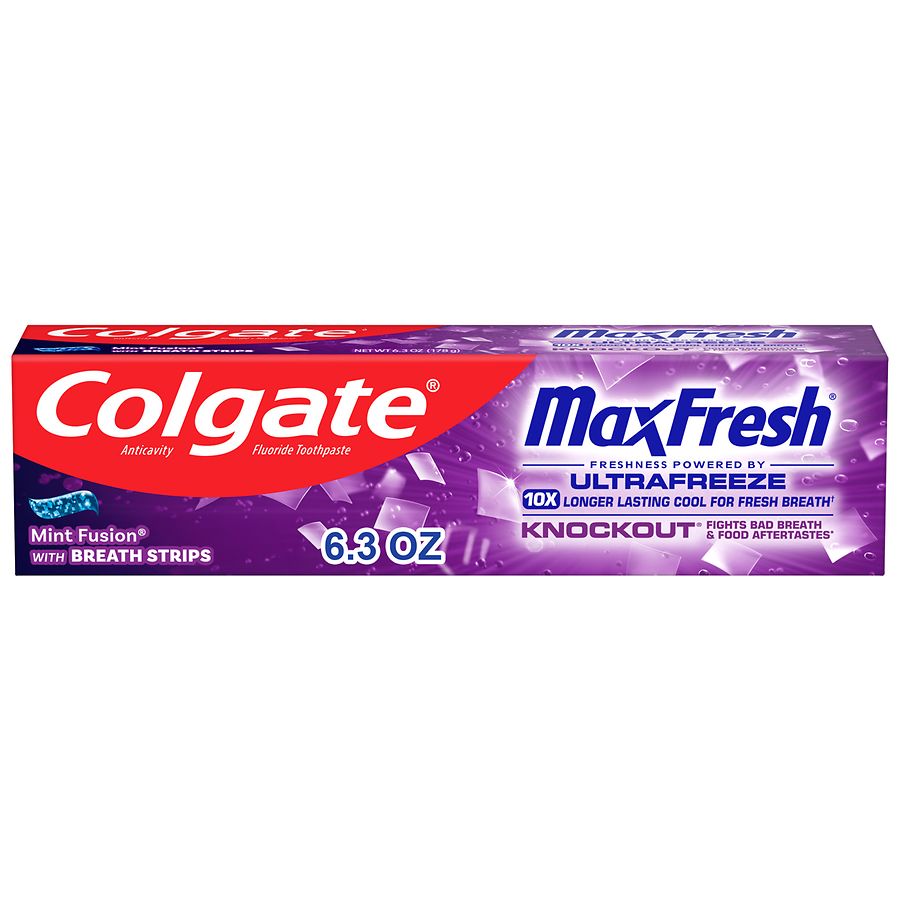 Colgate MaxFresh UltraFreeze Toothpaste Mint Fusion with Breath Strips