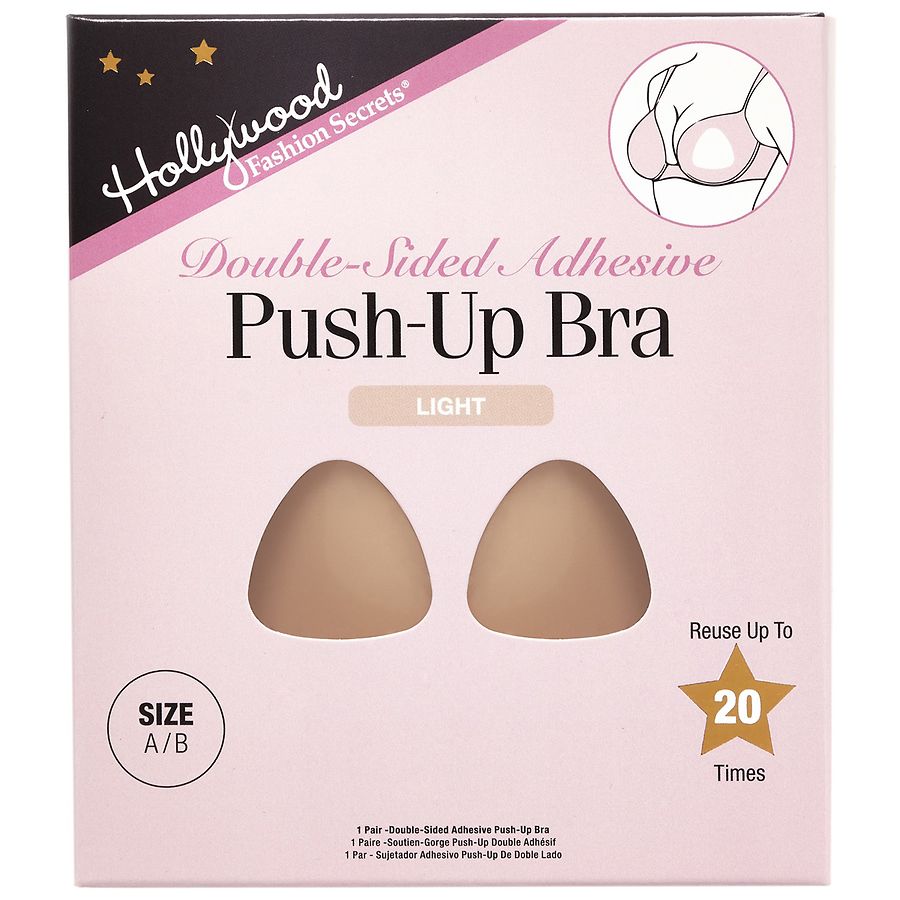 Hollywood Fashion Secrets Double-Sided Adhesive Push-Up Bra Size A/B Light