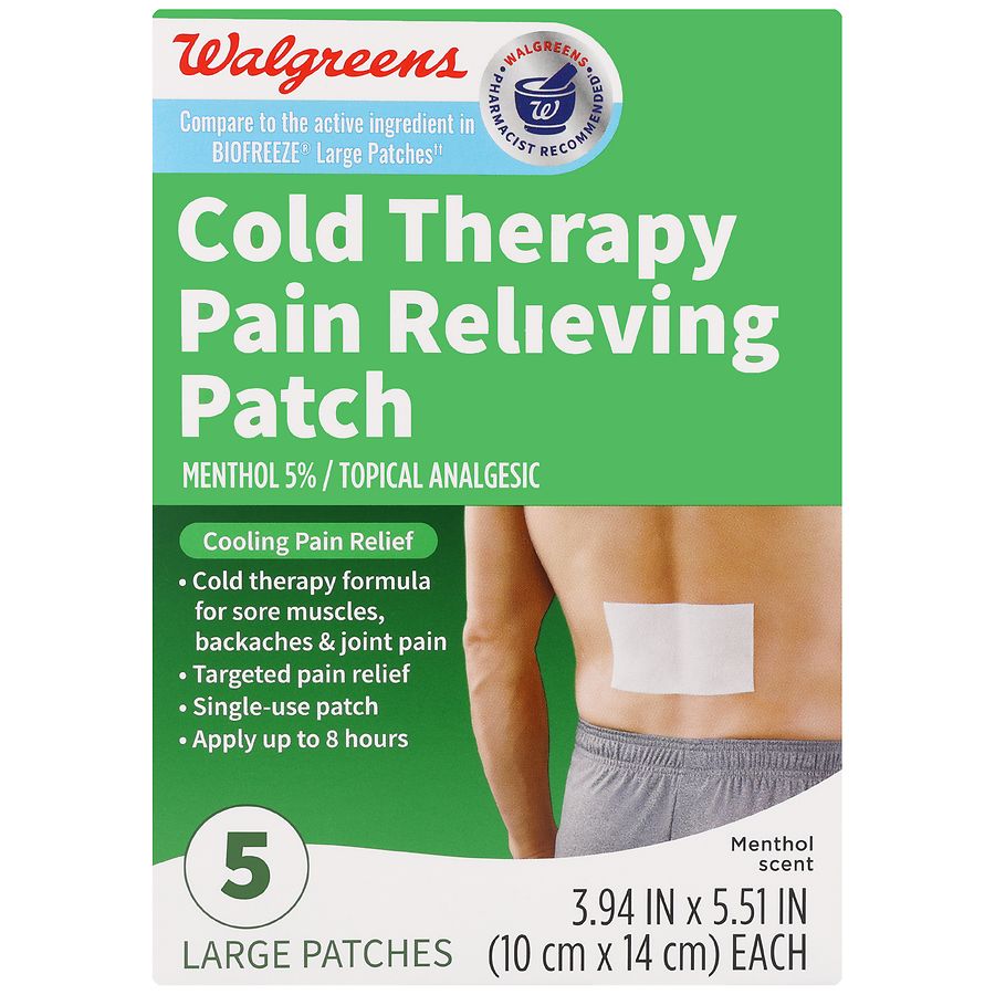 Walgreens Cold Therapy Pain Relieving Patches Menthol, Large