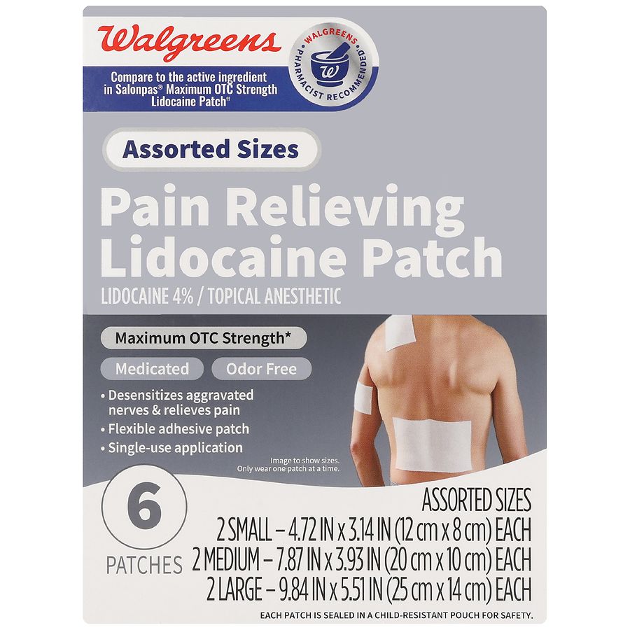 Walgreens Pain Relieving Lidocaine Patches Assorted