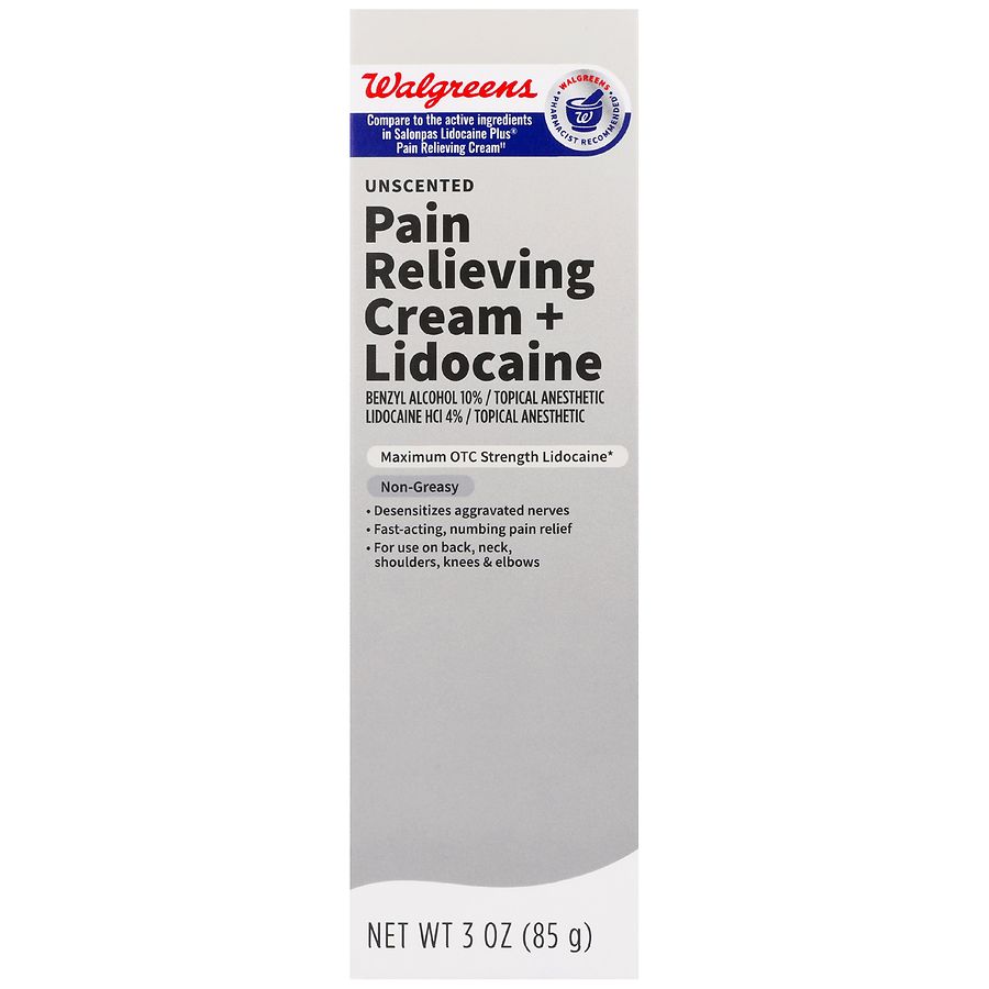 Walgreens Pain Relieving Cream + Lidocaine Unscented