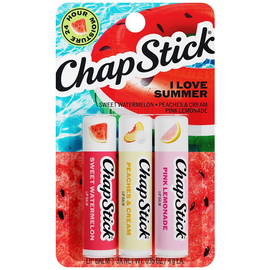 ChapStick I Love Summer Collection Lip Balm Pink Lemonade, Peaches
