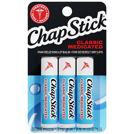 ChapStick Classic Medicated Lip Balm Tubes, 0.15 OZ, 3 ct | CVS