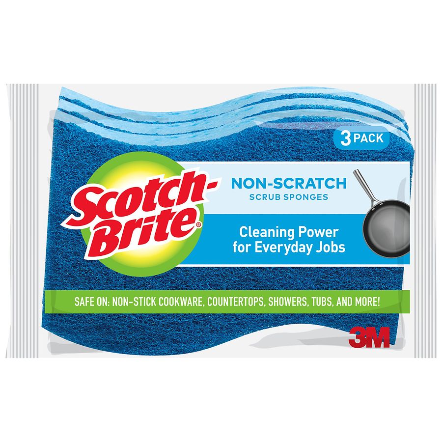 Libman Dish Sponge Refills Scrubber Dishwand Soap Holder w/pcs (2 Types)  Kitchen Cleaning Value Bundle Set