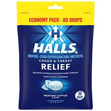 HALLS Relief Mentho-Lyptus Cough Drops, 30 Drops