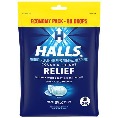Halls Relief Mentho-Lyptus Cough Drops, Economy Pack