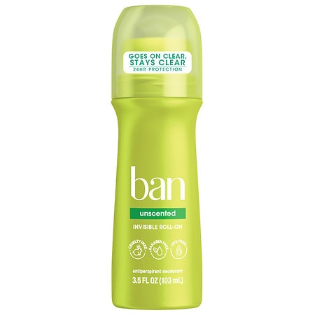 Ban Invisible Roll-On Deodorant Unscented