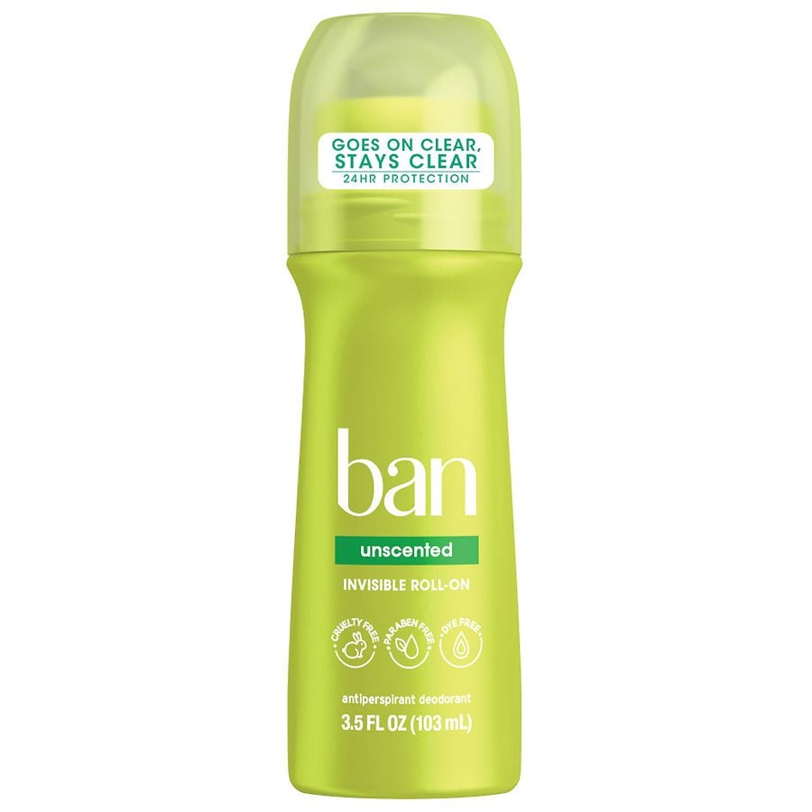Ban Invisible Roll-On Antiperspirant Deodorant Original Unscented