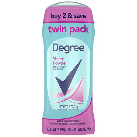 Degree Antiperspirant Deodorant Sheer Powder, Twin Pack
