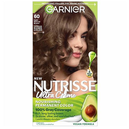 Garnier Nutrisse Nourishing Permanent Color 60 Light Natural Brown (Acorn)