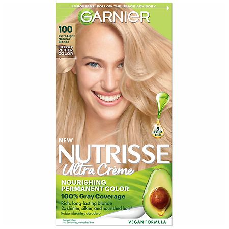 Garnier Nutrisse Nourishing Permanent Hair Color 100 Extra-Light Natural Blonde (Chamomile)