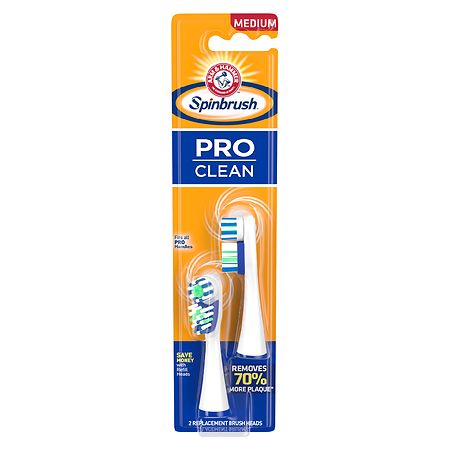 SpinBrush by Arm & Hammer Pro Series Daily Clean Battery Toothbrush Refills, Medium Medium