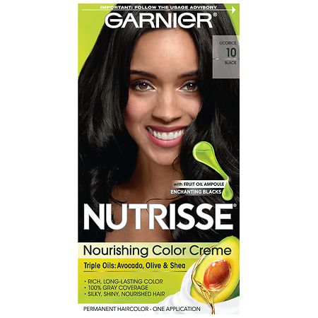 Garnier Nutrisse Nourishing Hair Color Creme 10 Black (Licorice)
