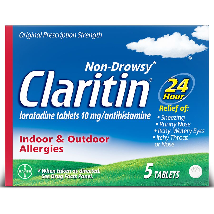 Claritin 24 Hour Allergy Medicine, Non-Drowsy Allergy Relief Tablets Unflavored
