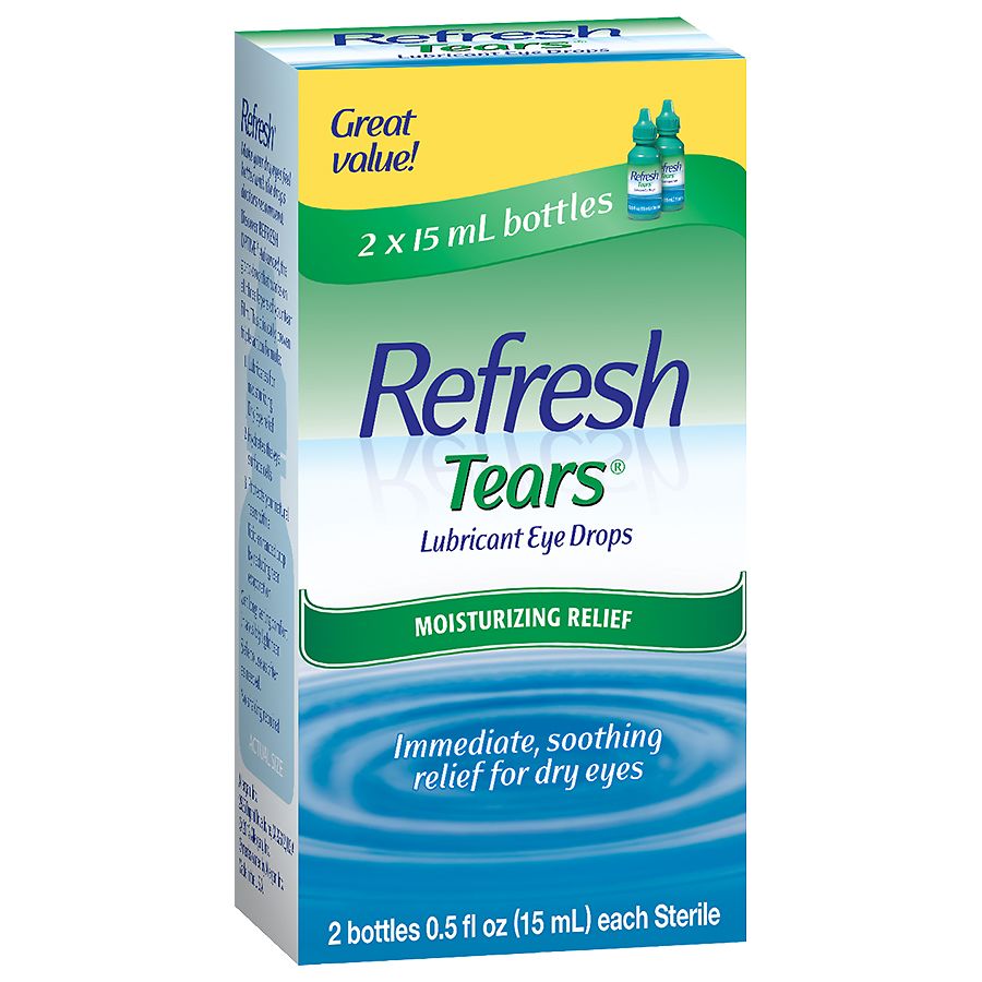  Refresh Tears Lubricant Eye Drops, 2 Count (Pack of 1) : Health  & Household