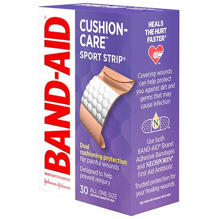 Band Aid Brand Cushion Care Sport Strip Adhesive Bandages Extra