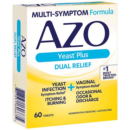 AZO Yeast Plus Dual Relief, Homeopathic, Tablets
