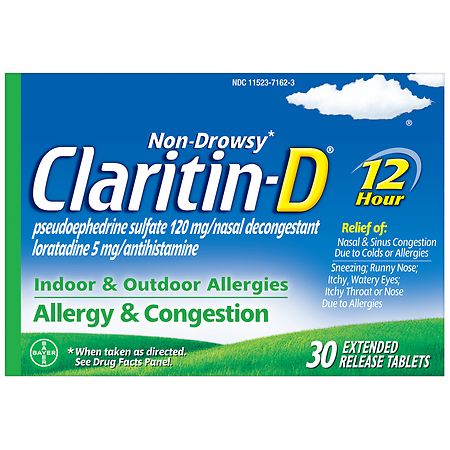 Claritin-D 12 Hour Allergy Medicine Antihistamine Tablets 30