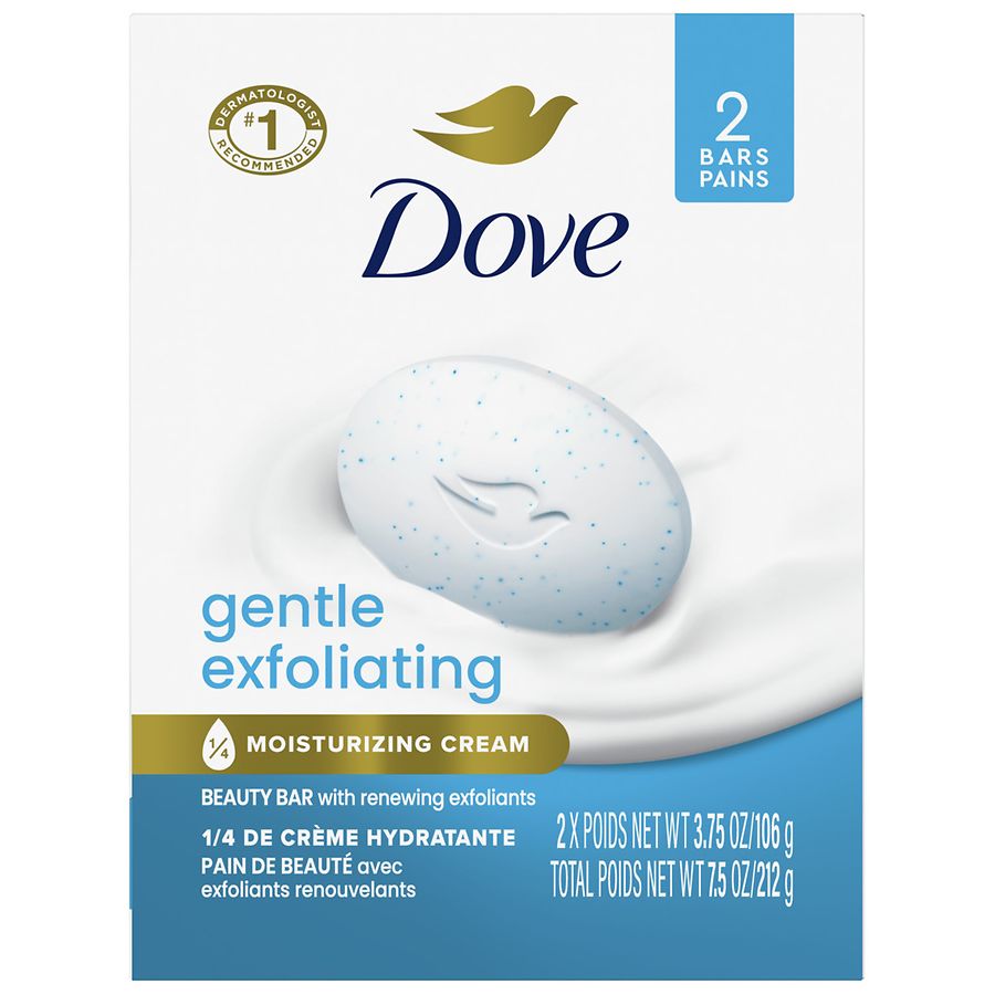 Photo 1 of (12 Bars) Dove Beauty Bar for Softer and Smoother Skin Gentle Exfoliating More Moisturizing Than Bar Soap 3.75 oz 12 Bars