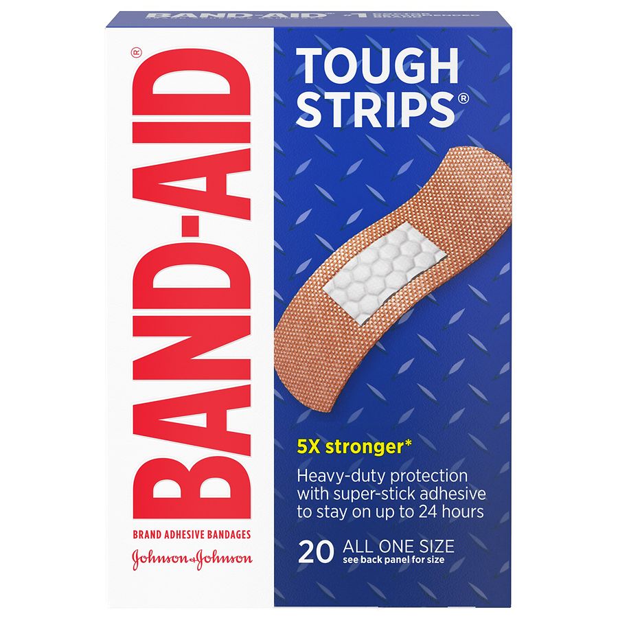 Band-Aid Tough Strips Durable Adhesive Bandage One Size