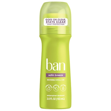 Ban Invisible Roll-On Deodorant for Women Satin Breeze