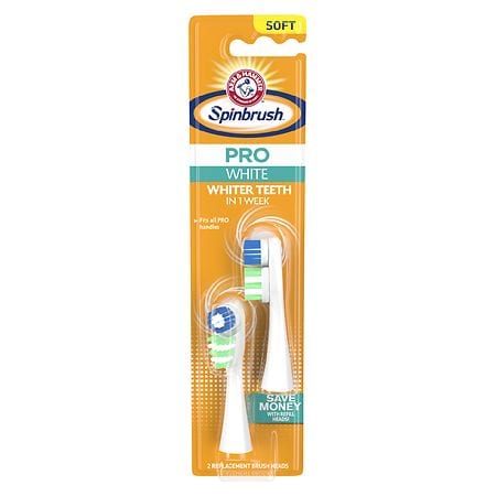 Arm & Hammer Spinbrush Pro Series White Battery Toothbrush Refills (Replacement Heads)