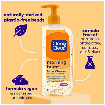 Clean & Clear 2PK of Day & Night Face Wash Citrus Morning Burst Facial  Cleanser