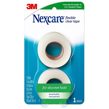 Nexcare Flexible Clear First Aid Tape 1" x 360" Rolls