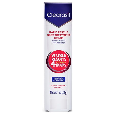 Clearasil Rapid Rescue Spot Treatment Cream with Benzoyl Peroxide for Acne Relief