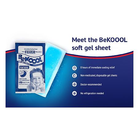 EASYEAH 16 Sheets Baby Cool Pads for Kids Fever Discomfort & Pain Relief,  Cooling Relief Fever Reducer, Soothe Headache Pain, Pack of 16