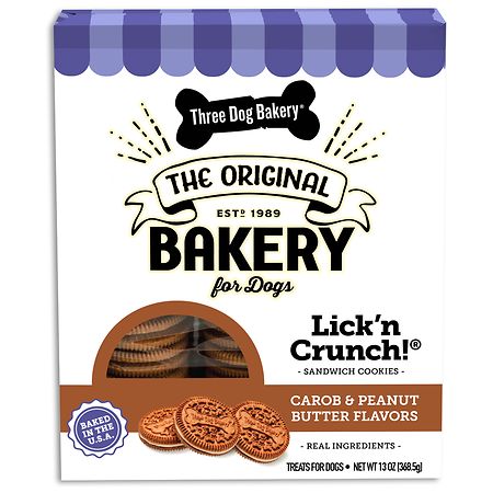 Three Dog Bakery Lick'n Crunch Dog Treats Peanut Butter