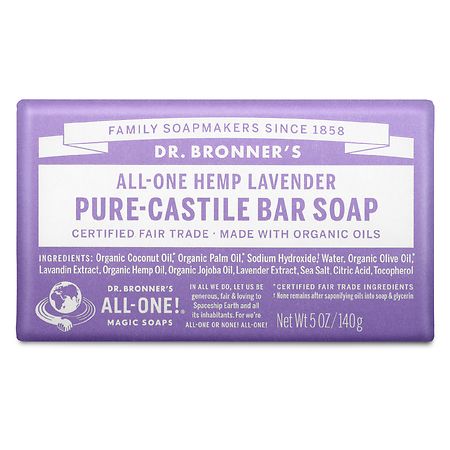 Dr. Bronner's All-One Hemp Pure-Castile Soap Bar Lavender